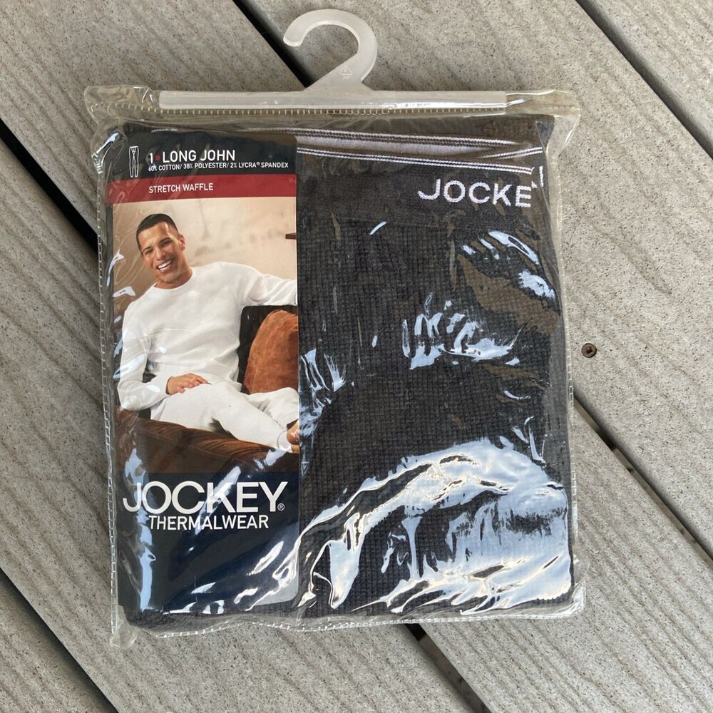 Jockey  Thermal Pant Base Long John Gray Beige Waffle Warmer Cotton Poly L 2006 - Picture 2 of 8